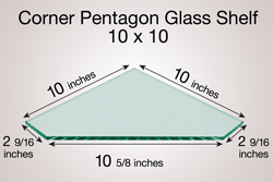 Corner Pentagon Glass Shelf